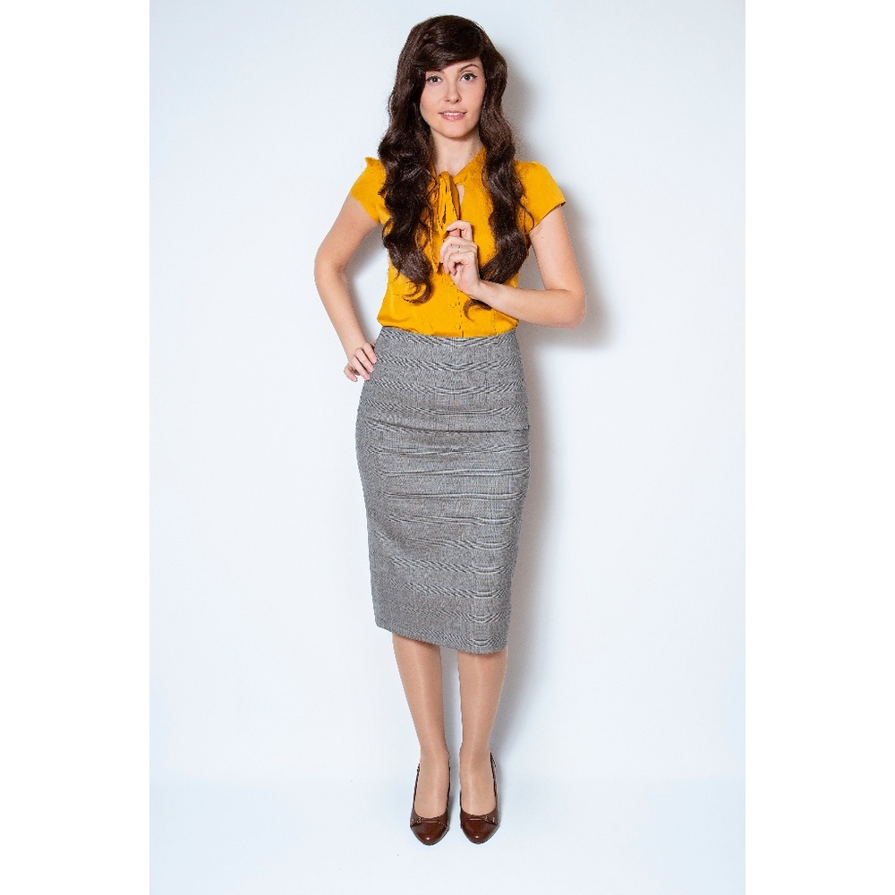 BANANA REPUBLIC Grey Plaid Pencil Skirt sz 4